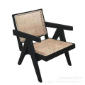 living room wooden rattan cane accent chair